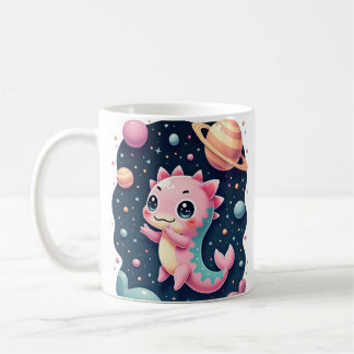 Cosmic Axolotl Galactic Space Adventure Kawaii Sti Kaffemugg