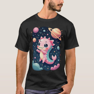 Cosmic Axolotl Galactic Space Adventure Kawaii Sti T Shirt