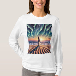 Cosmic Beachscape: Aurora Dreaming 3D Optical Ill T Shirt