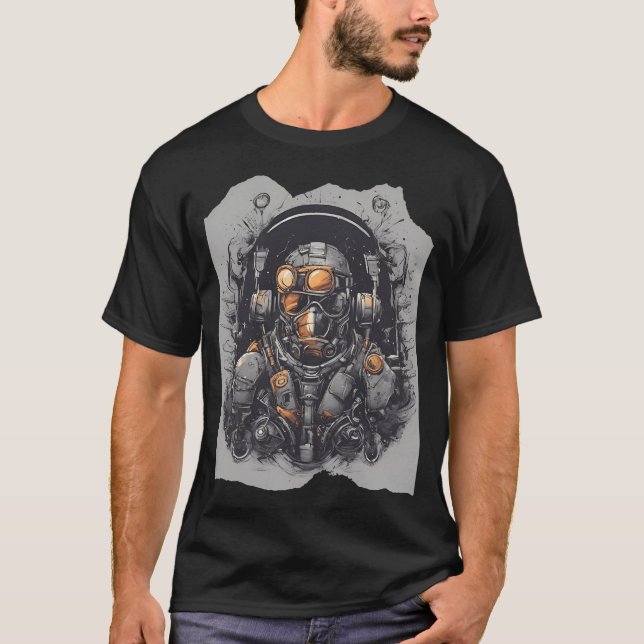Cosmic Beats Explorer Spaceman Astronaut T Shirt (Framsida)