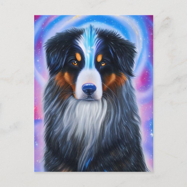 Cosmic Bernese Mountain Hund Vykort (Framsida)