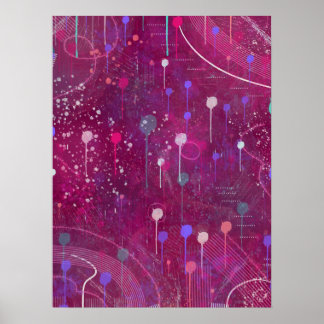Cosmic Berry Picking: Abstract Art Poster