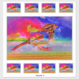 Cosmic Bird Dreamscape Art Print" Klistermärken