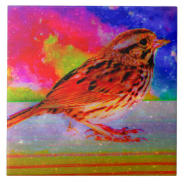 Cosmic Bird Dreamscape Art Skriv ut" Kakelplatta