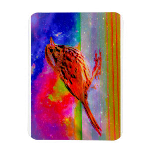 Cosmic Bird Dreamscape Art Skriv ut" Magnet