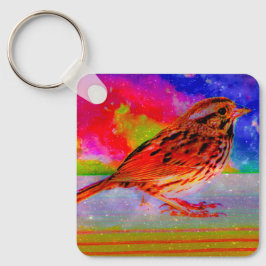 Cosmic Bird Dreamscape Art Skriv ut" Nyckelring