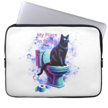 Cosmic Black Cat Toilet - Surreal Vaporwave Art