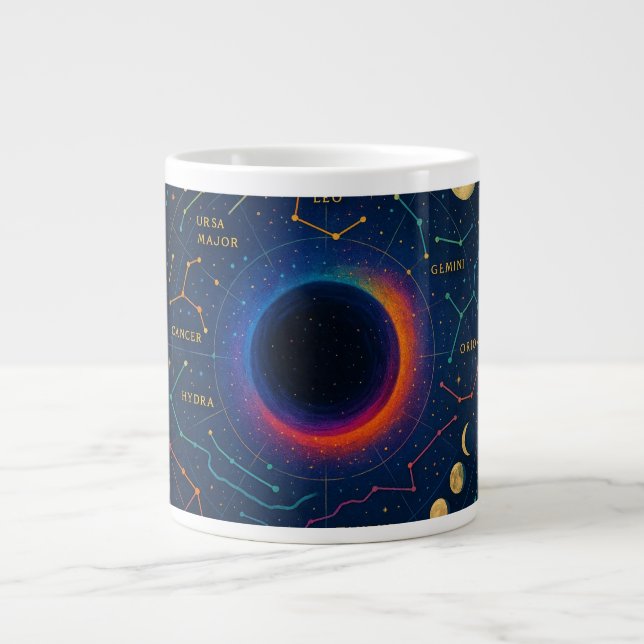 Cosmic Black Hål & Constellations Art - Celestial Jumbo Mugg (Framsidan)