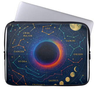 Cosmic Black Hål & Constellations Art - Celestial Laptop Fodral