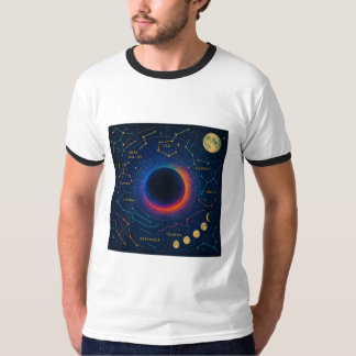 Cosmic Black Hål & Constellations Art - Celestial T Shirt