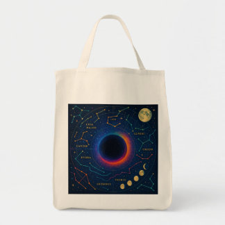 Cosmic Black Hål & Constellations Art - Celestial Tygkasse