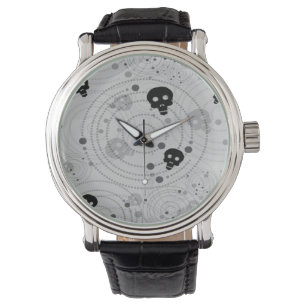 Cosmic Black Skull Mönster Armbandsur