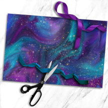 Cosmic Bläck | Turkos Blue Lila Galaxy Nebula
