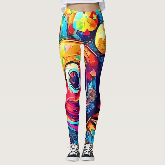 Cosmic Blommigt Fusion Leggings (Framsida)