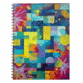 Cosmic Bloom Garden: Abstrakt Mosaic of Dreams Anteckningsbok