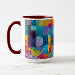 Cosmic Bloom Garden: Abstrakt Mosaic of Dreams Mugg