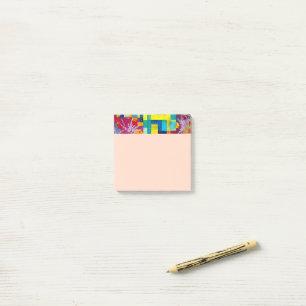 Cosmic Bloom Garden: Abstrakt Mosaic of Dreams Post-it Block