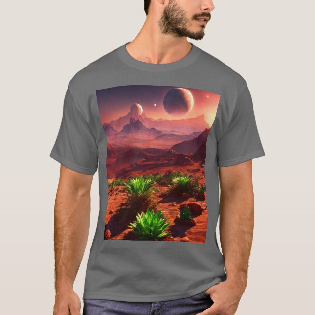 "Cosmic Bloom: Planet of Plants Tee" T Shirt (Framsida)