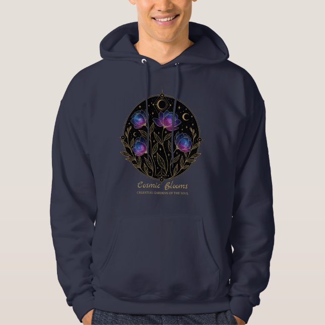 Cosmic Blooms – Celestial Floral Mandala flowers Hoodie (Framsida)