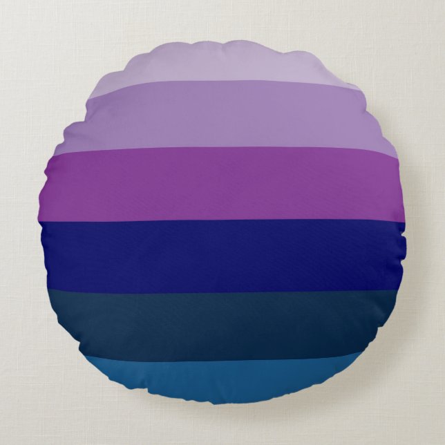 Cosmic Blue och Lila Rand Rund Kudde (Framsidan)