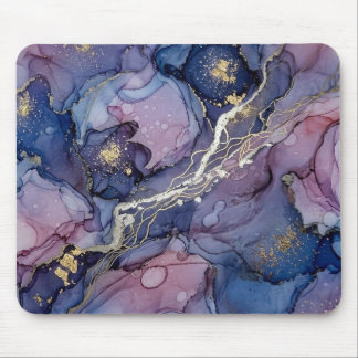 Cosmic Blue & Purple Ink Mousepad Musmatta