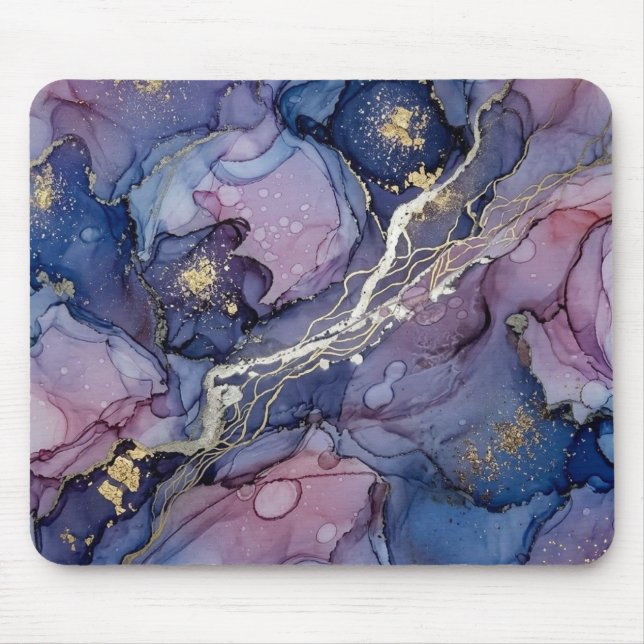 Cosmic Blue & Purple Ink Mousepad Musmatta (Framsidan)