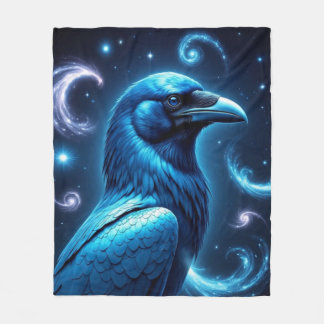 Cosmic Blue Raven Fleecefilt