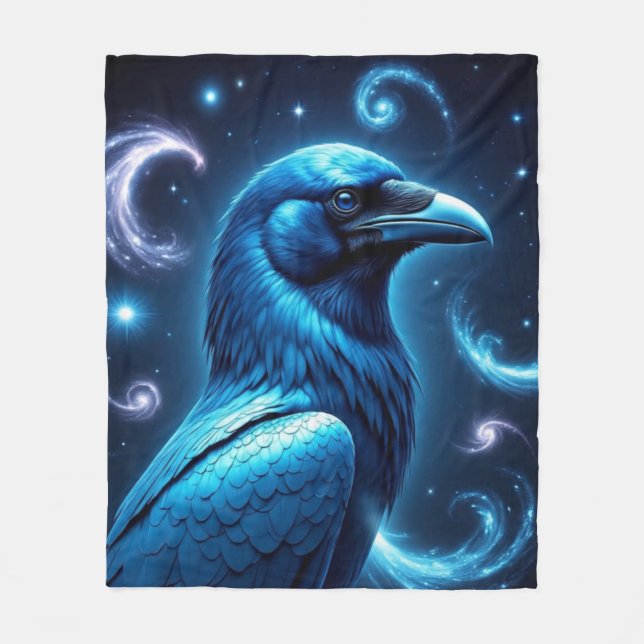 Cosmic Blue Raven Fleecefilt (Framsidan)