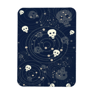 Cosmic Blue Skull Silhouette Mönster Magnet