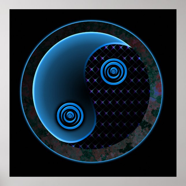 Cosmic Blue Yin Yang Poster (Framsidan)