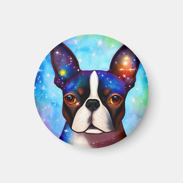 Cosmic Boston Terrier Magnet (Framsidan)