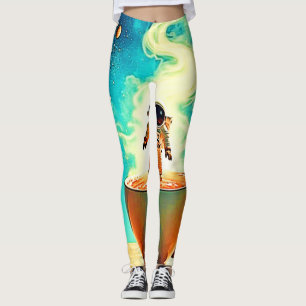 Cosmic Brew: Astronautens kaffedröm Leggings