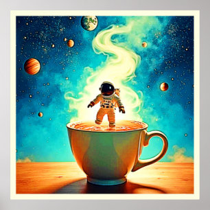 Cosmic Brew: Astronautens kaffedröm Poster