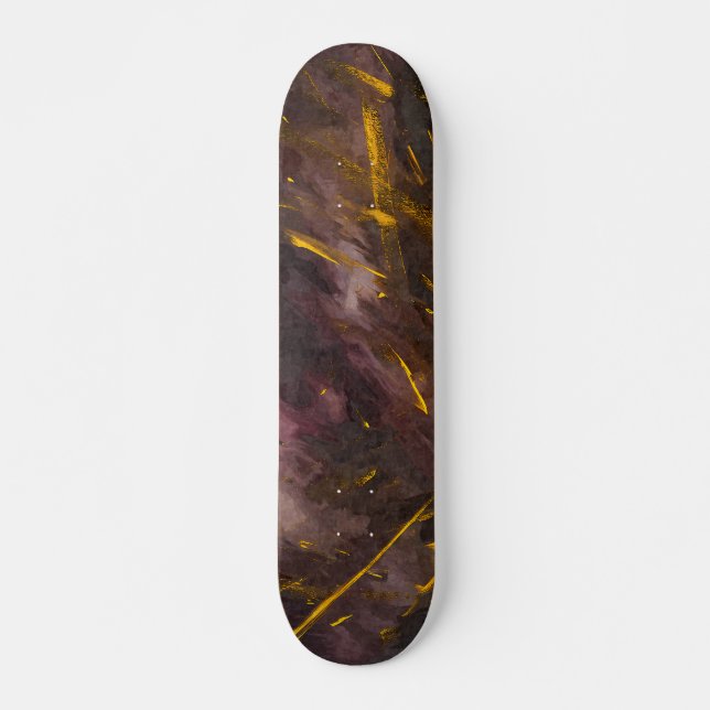 Cosmic Bronze Nebula Marble Skateboard (Framsida)