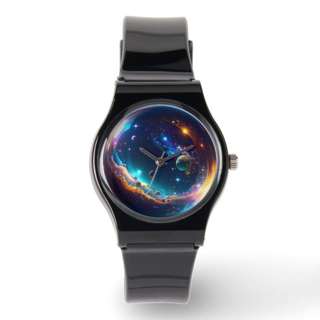Cosmic Bubble Galaxy Fantasy Art Armbandsur (Framsida)