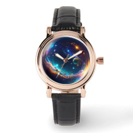 Cosmic Bubble Galaxy Fantasy Art Armbandsur