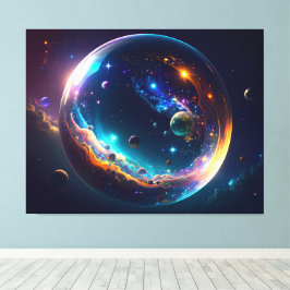 Cosmic Bubble Galaxy Fantasy Art Canvastryck