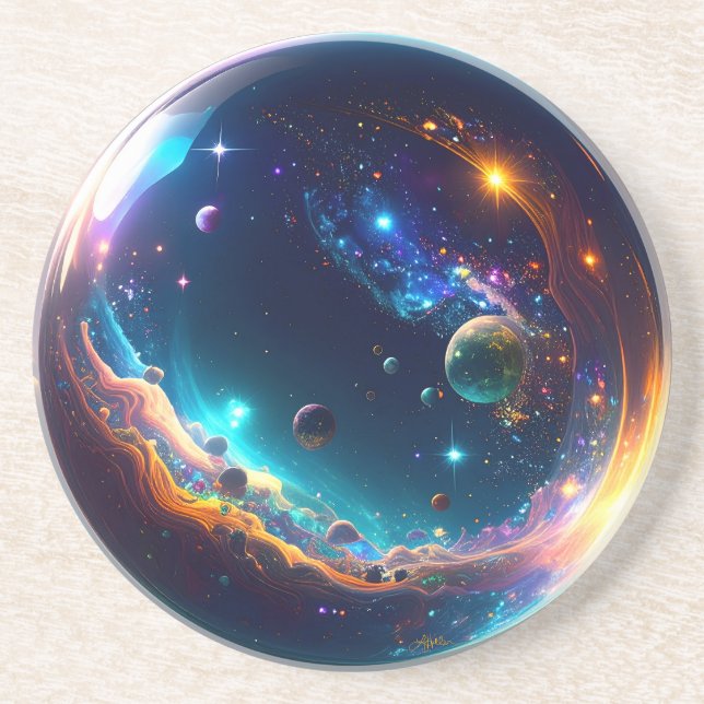 Cosmic Bubble Galaxy Fantasy Art Underlägg (Framsidan)
