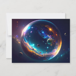 Cosmic Bubble Galaxy Fantasy Art Vykort