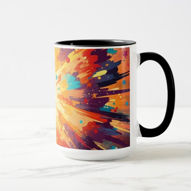Cosmic Burst Abstract Splatter Art Mugg (Höger)