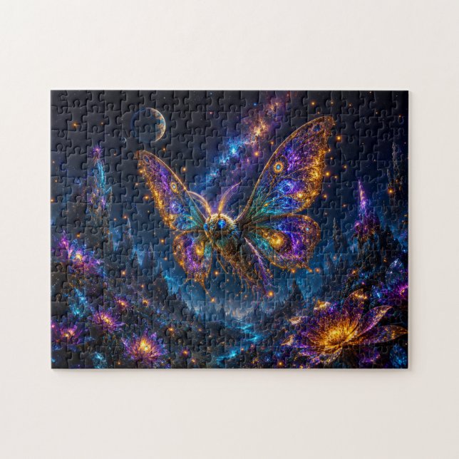 Cosmic Butterfly Fantasy Puzzle – Magical Galactic Pussel (Horisontell)