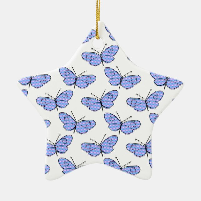 Cosmic Butterfly Mönster Julgransprydnad Keramik (Framsidan)