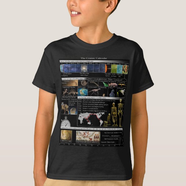 Cosmic Calendar Boy T Shirt (Framsida)