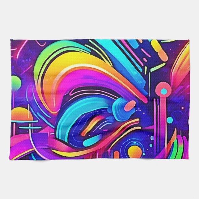 Cosmic Canvas: Ett universitet i Färg Kökshandduk (Horisontell)