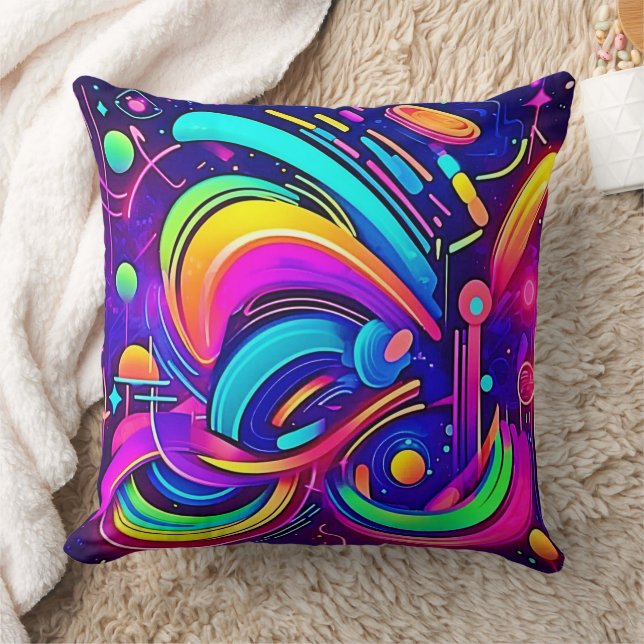 Cosmic Canvas: Ett universitet i Färg Kudde (Filt)