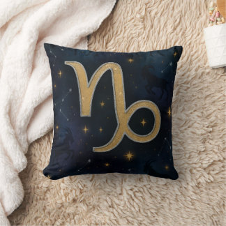 Cosmic Capricorn Golden Zodiac Symbol Kudde