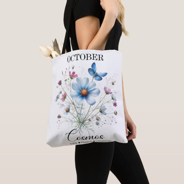 Cosmic Carry • October Birth Flower Tote Bag of Lo Tygkasse (Närbild)