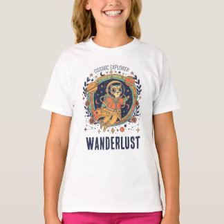 Cosmic Cat Astronaut Space Explorer Wanderlust T Shirt