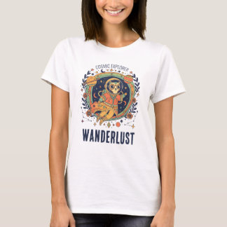 Cosmic Cat Astronaut Space Explorer Wanderlust T Shirt