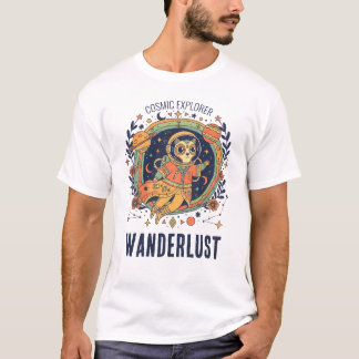 Cosmic Cat Astronaut Space Explorer Wanderlust T Shirt